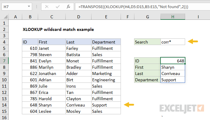 Index Match Match Using Xlookup